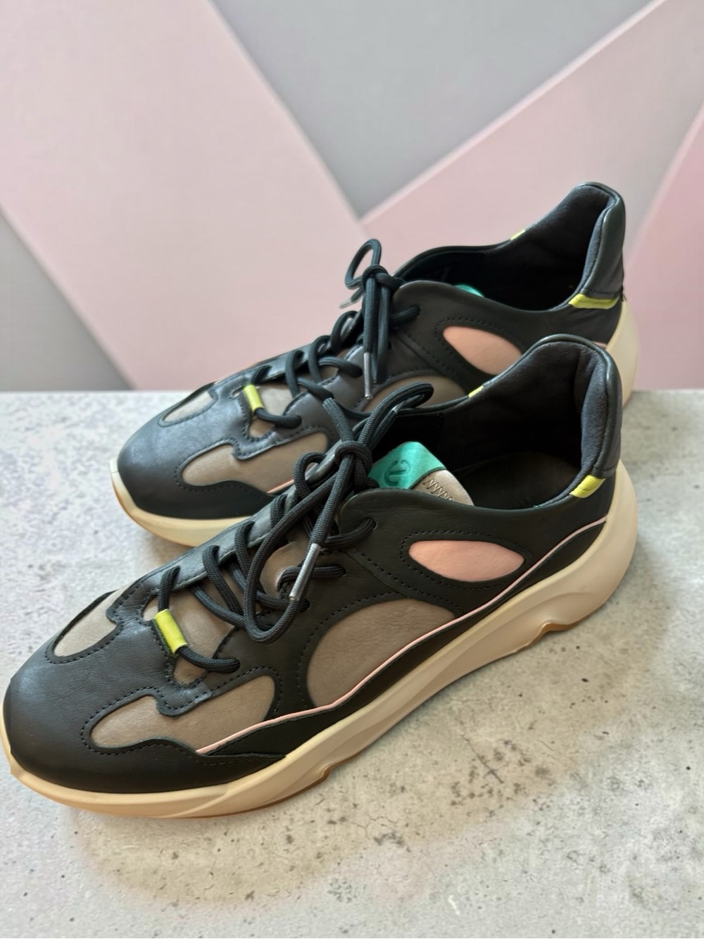 ECCO Chunky Leather Suede Sneakers EU 39 US 8-8.5